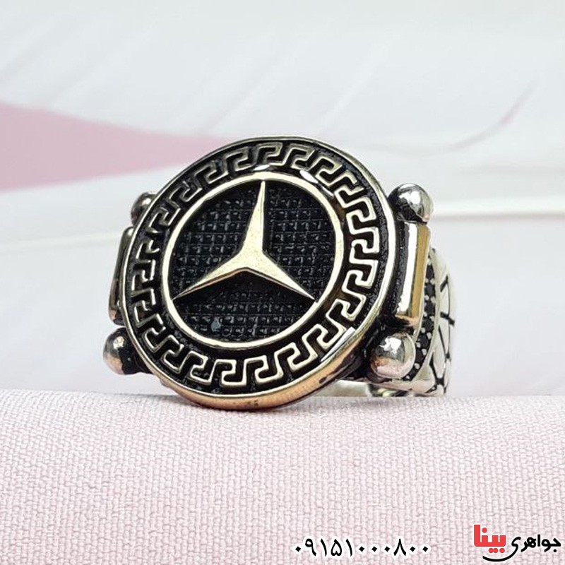 انگشتر نقره میکروستینگ طرح بنز _کد:32260