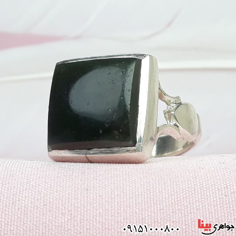 انگشتر یشم دست ساز مردانه با حرز و تربت _کد:32261