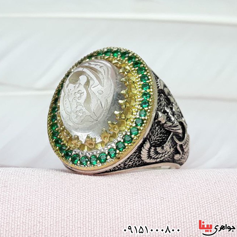 انگشتر در نجف خطی با حکاکی یا رقیه _کد:32280