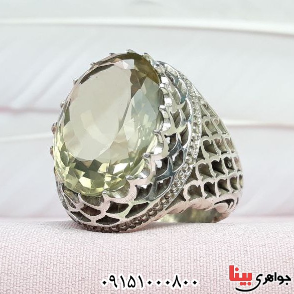 انگشتر کوارتز لیمویی درشت و دست ساز فاخر _کد:32332