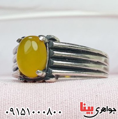 انگشتر عقیق شرف الشمس بسیار خاص و خوشرنگ مردانه _کد:32340