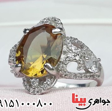 انگشتر الکساندریت رودیوم خاص و خوشرنگ زنانه _کد:32393