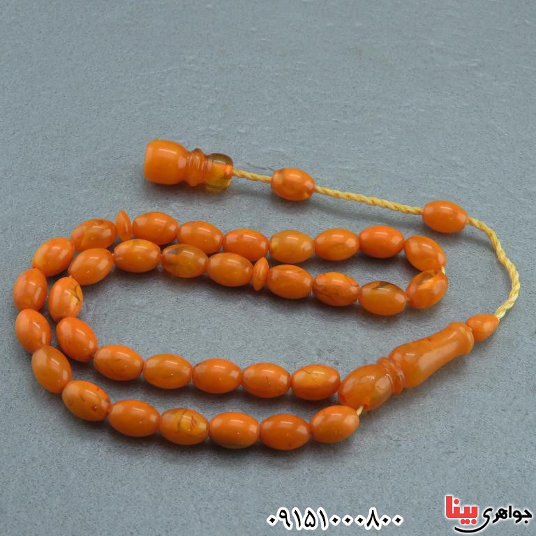 تسبیح کهربا 33 دانه بسیار زیبا و با کیفیت _کد:32479