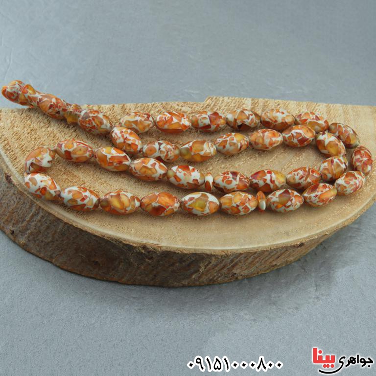 تسبیح کهربا 33 دانه ای درشت بسیار خوشرنگ _کد:32548