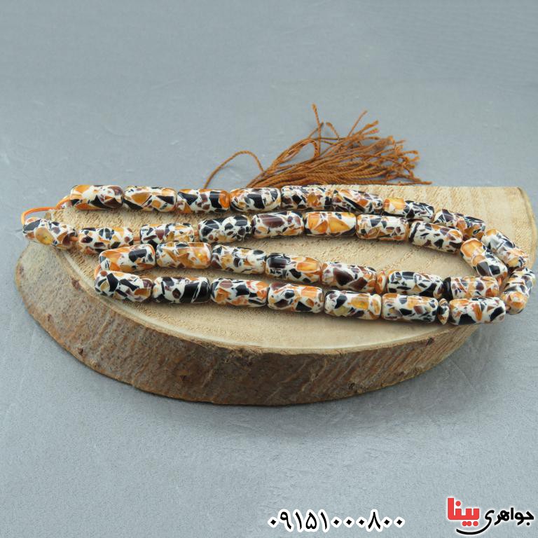 تسبیح کهربا 33 دانه ای درشت بسیار زیبا _کد:32551