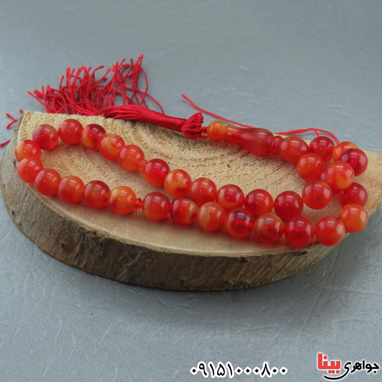 تسبیح کهربا 33 دانه ای درشت بسیار خوشرنگ _کد:32571