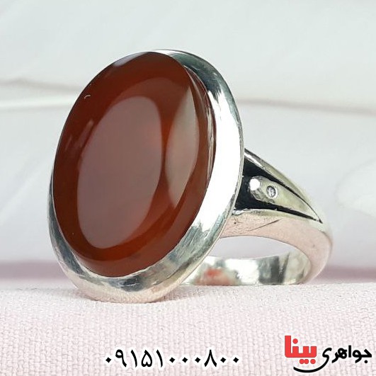 انگشتر عقیق یمنی سرخ بسیار زیبا و خوشرنگ مردانه _کد:32776