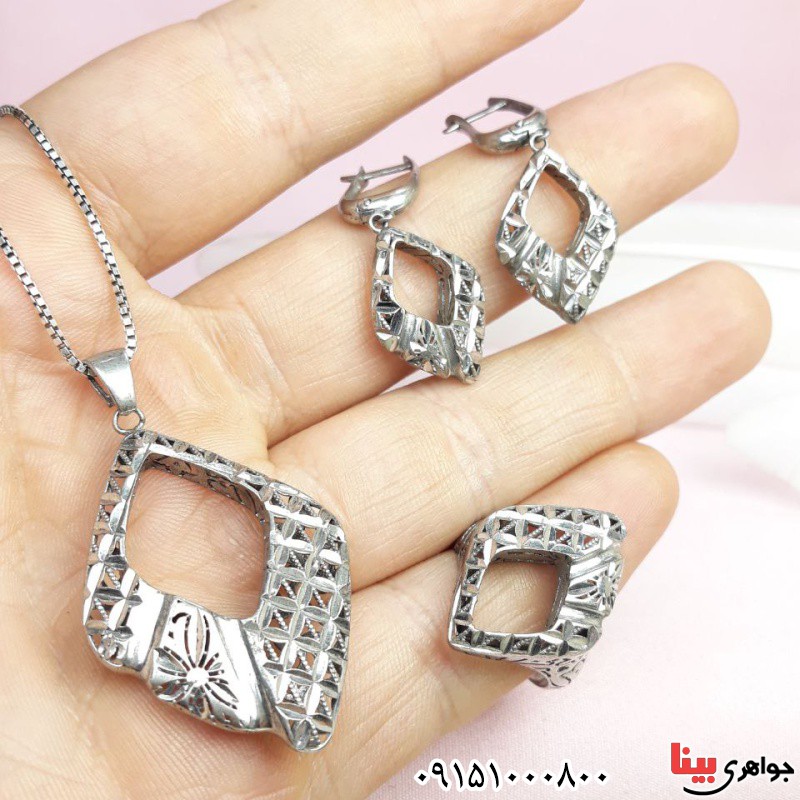 سرویس نقره فانتزی رودیوم بسیار زیبا و خاص _کد:32782