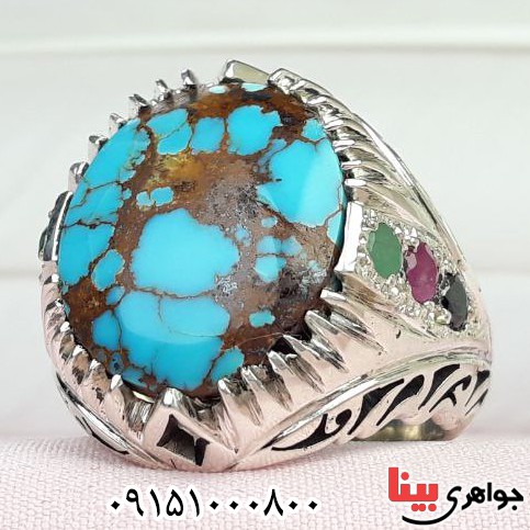انگشتر چند جواهر دست ساز فاخر و درشت بسیار خاص _کد:32835