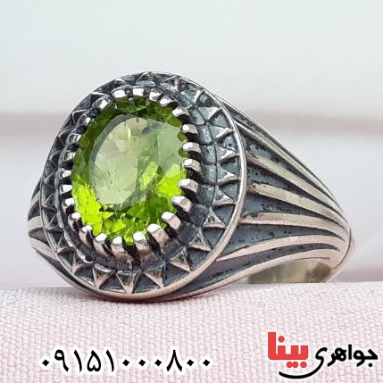 انگشتر زبرجد بسیار خوشرنگ و شیک مردانه _کد:32847