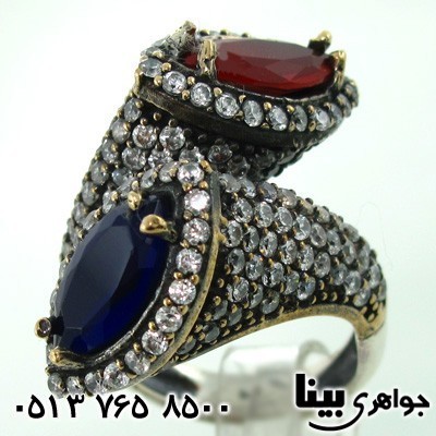 انگشتر جید زنانه عثمانی نگین لوزی