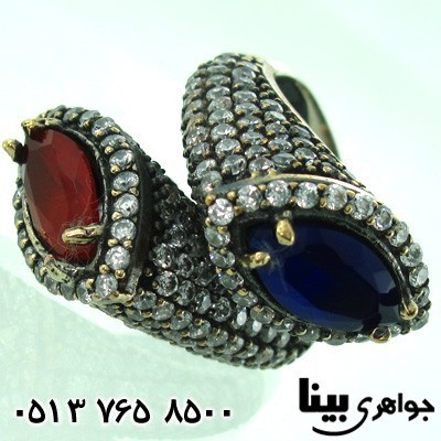انگشتر جید زنانه عثمانی نگین لوزی