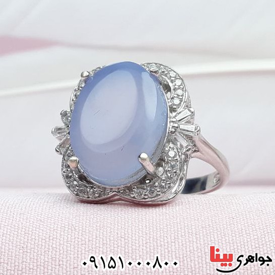 انگشتر عقیق یمنی کبود رودیوم زنانه بسیار خاص انگشتر عقیق یمنی کبود رودیوم زنانه بسیار خاص
