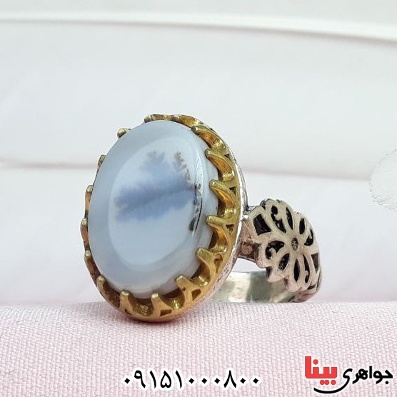 انگشتر عقیق شجری بسیار خاص و خوشرنگ مردانه