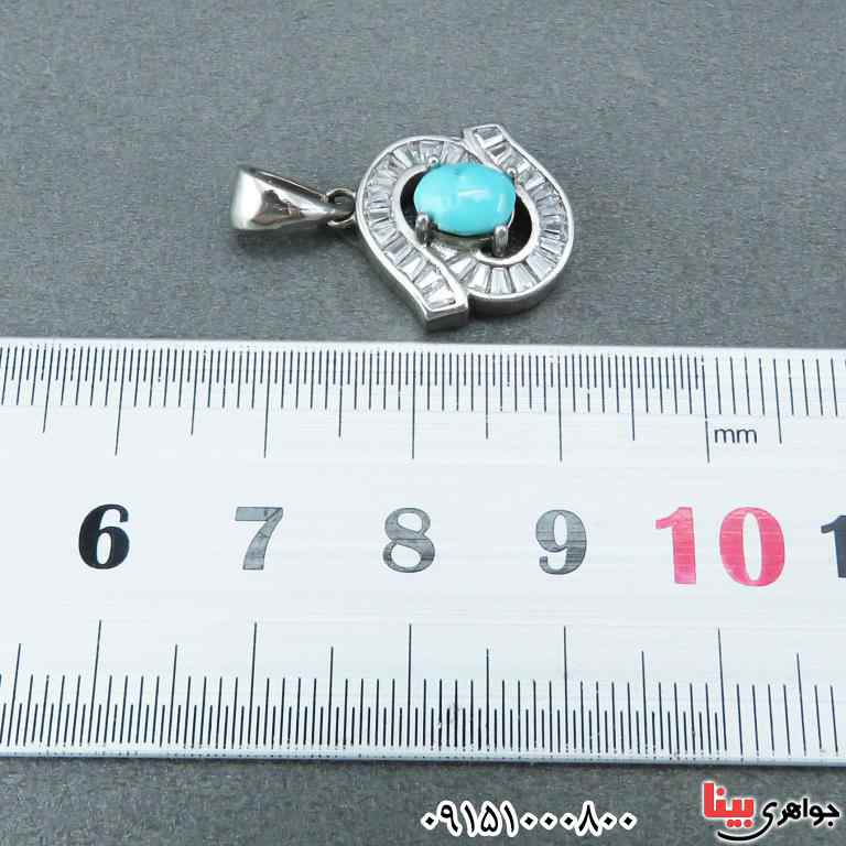 گردنبند فیروزه نیشابوری رودیوم خاص و زیبا زنانه _کد:33074