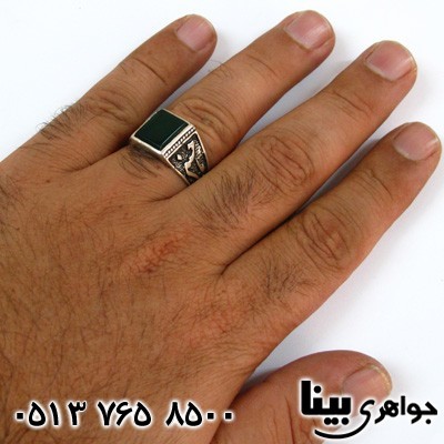 انگشتر عقیق سبز مردانه یاحسین