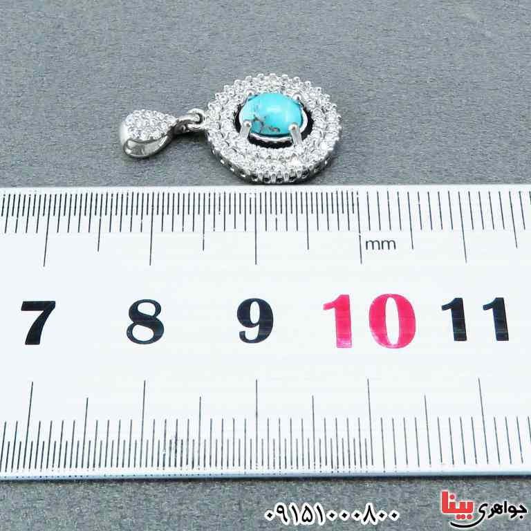گردنبند فیروزه نیشابوری رودیوم خاص و زیبا زنانه _کد:33106