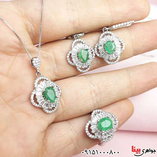 سرویس زمرد رودیوم فاخر یسیار شیک و خوشرنگ _کد:33109