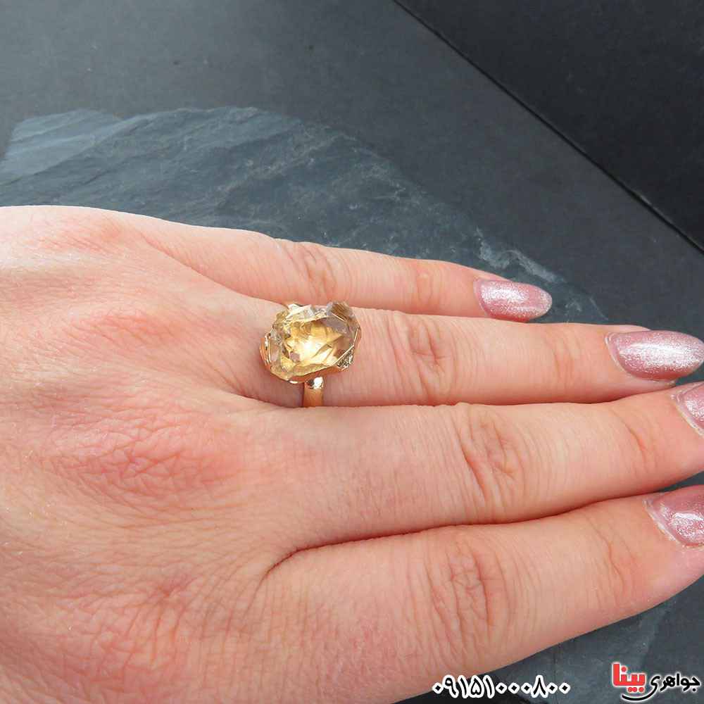 انگشتر سیترین ژئود زنانه زیبا و چشم نواز _کد:33237
