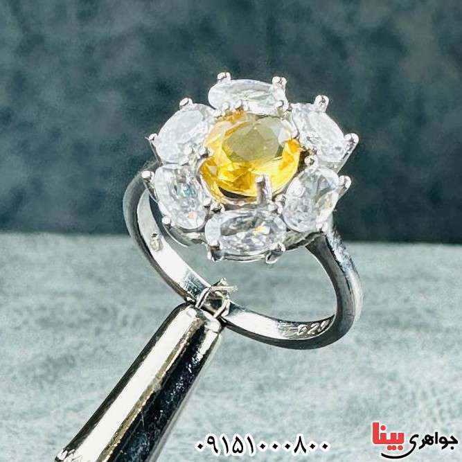 انگشتر سیترین زنانه خوشرنگ و بسیار زیبا _کد:33337