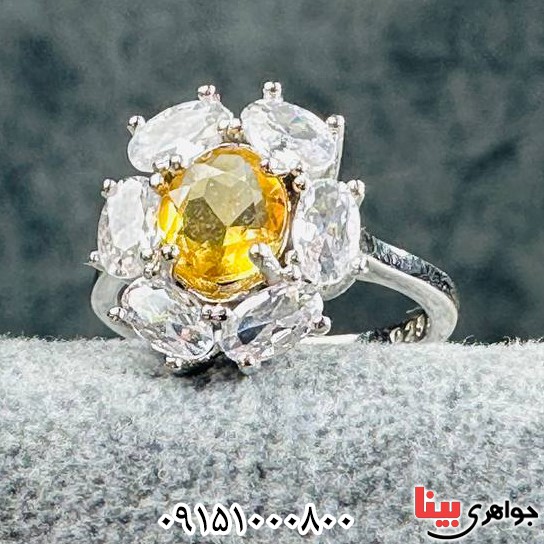 انگشتر سیترین زنانه خوشرنگ و بسیار زیبا _کد:33337