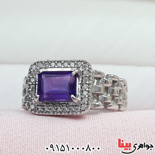 انگشتر آمتیست بسیار زیبا و خاص مردانه  _کد:33363