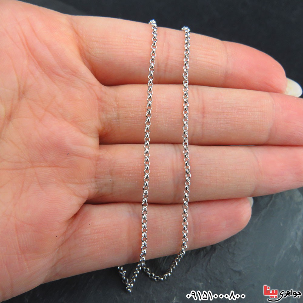 زنجیر نقره آب رودیوم 45 سانتی _کد:33366