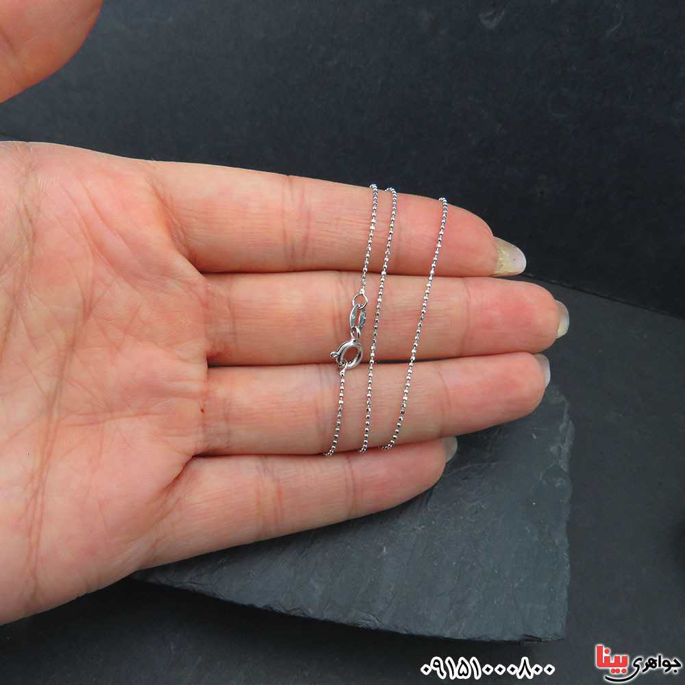 زنجیر نقره آب رودیوم 50 سانتی بسیار شیک _کد:33385