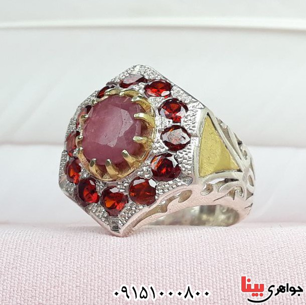 انگشتر یاقوت سرخ مردانه زیبا _کد:33432