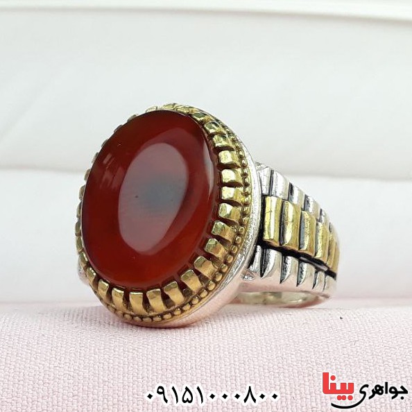 انگشتر عقیق یمنی کبدی بسیار خاص و زیبا _کد:33445