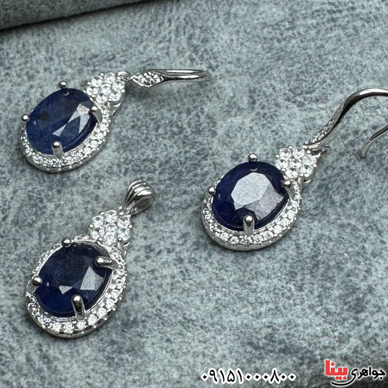 سرویس یاقوت کبود زنانه بسیار چشم نواز و خاص _کد:33466