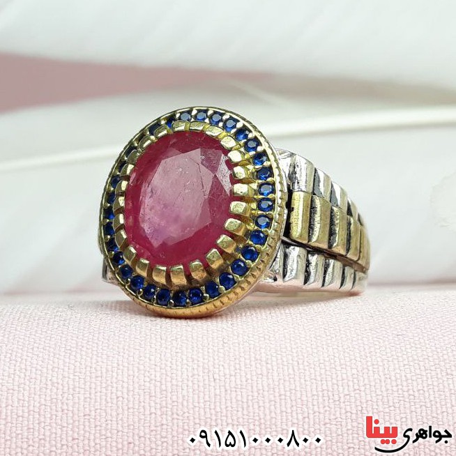 انگشتر یاقوت سرخ مردانه فاخر خاص و شیک _کد:33539