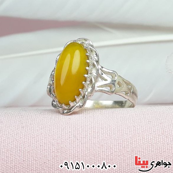 انگشتر عقیق شرف الشمس خوشرنگ و زیبا _کد:33546