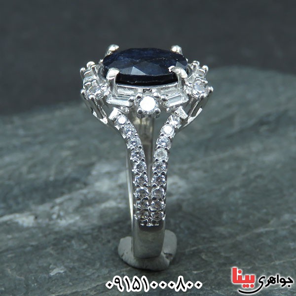 انگشتر یاقوت کبود بسیار خاص باکیفیت _کد:33673