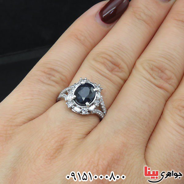 انگشتر یاقوت کبود بسیار خاص باکیفیت _کد:33673