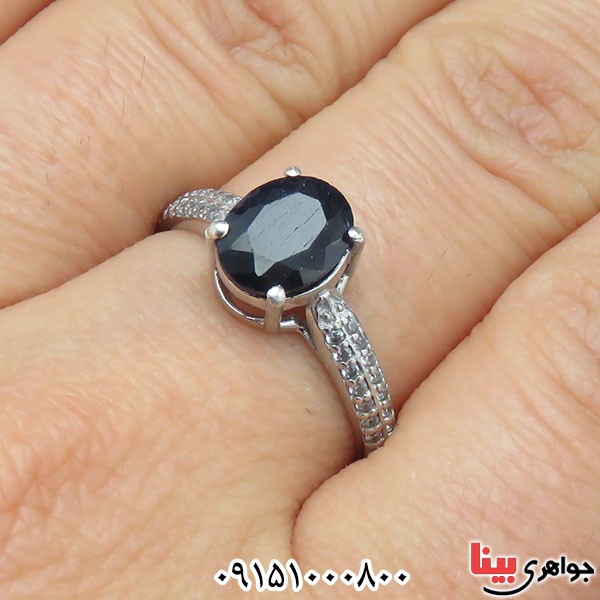 انگشتر یاقوت کبود درخشان و خوشرنگ _کد:33674