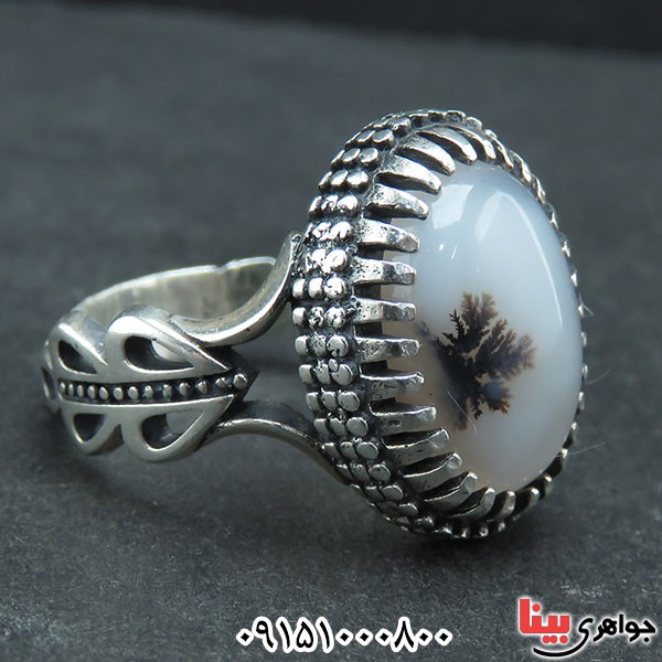 انگشتر عقیق شجری بسیار زیبا و مدرن _کد:33694