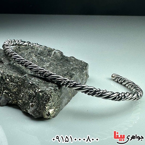 دستبند نقره مدرن و درخشان