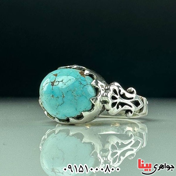 انگشتر فیروزه نیشابوری شیک مردانه خاص _کد:33717