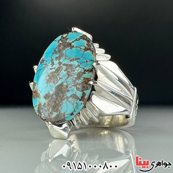 انگشتر فیروزه نیشابوری درشت چشم نواز و فاخر _کد:33719