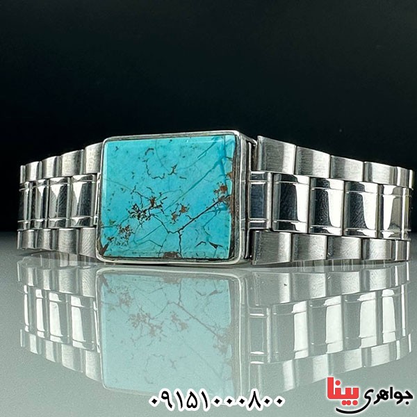 دستبند فیروزه نیشابوری بسیار زیبا و شکیل _کد:33720