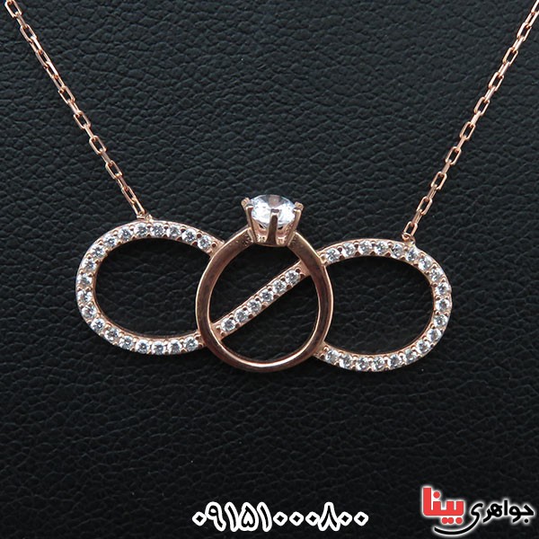 گردنبند نقره رزگلد زنانه بسیار زیبا و خاص _کد:33740
