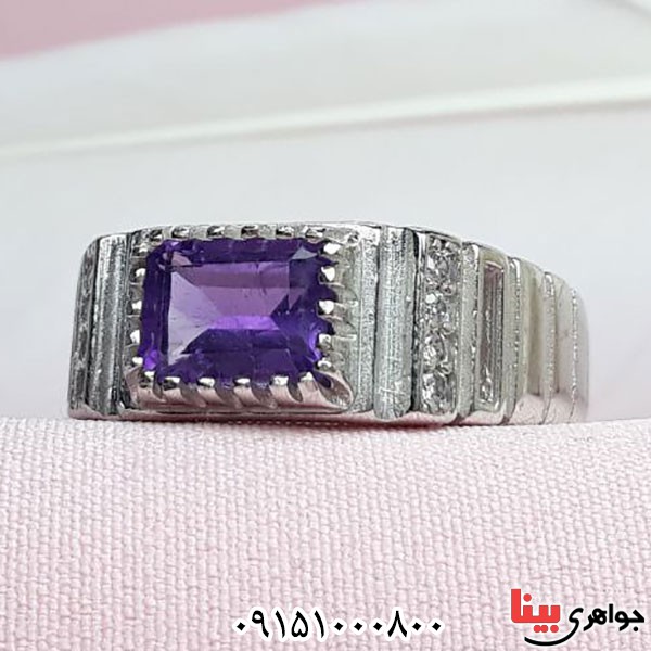 انگشتر آمتیست بسیارشیک و خاص مردانه _کد:33828