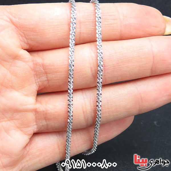 زنجیر نقره 45 سانتی آب رودیوم _کد:33842