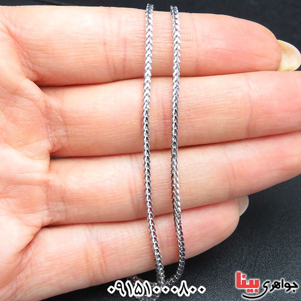 زنجیر نقره آب رودیوم 45 سانتی _کد:33843