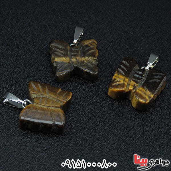 گردنبند چشم ببر بسیار شیک با طرح پروانه _کد:33882