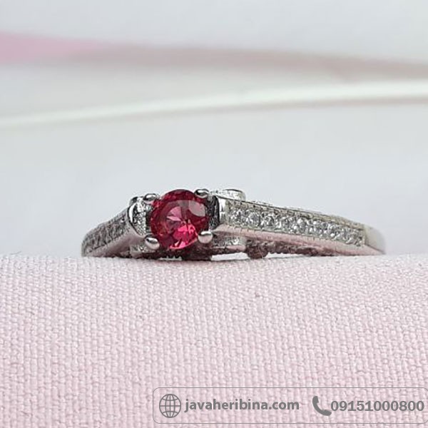 انگشتر اتمی طرح یاقوت سرخ _کد:33956