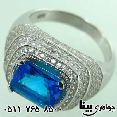 انگشتر توپاز تراش پله ای