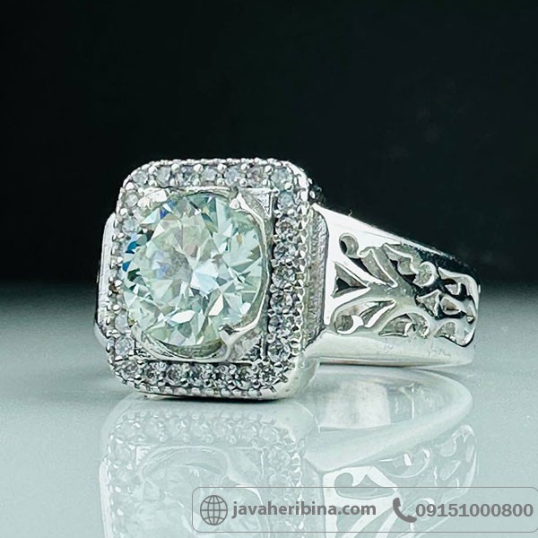 انگشتر الماس روسی (موزانایت) بسیار شیک و زیبا _کد:33988