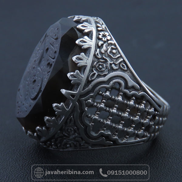 انگشتر عقیق یمنی مشگی نقره با حکاکی یا امام حسین _کد:34055